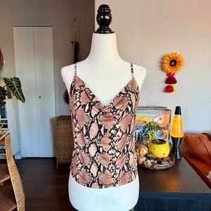 Urban Outfitters Snake Print Cowl Neck Cami